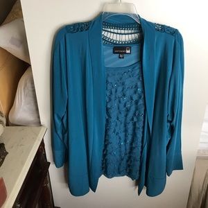 Original Anthony’s teal 2piece shirt and‎ jacket petite 3X